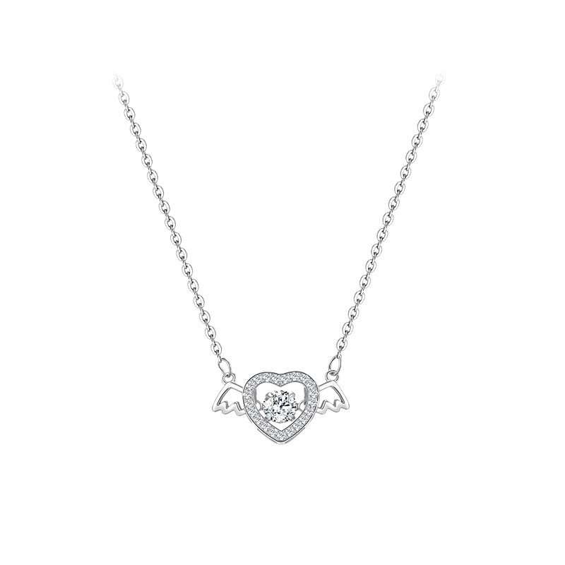 S925 Sterling Silver Angel Heart Necklace For Women - Image 5