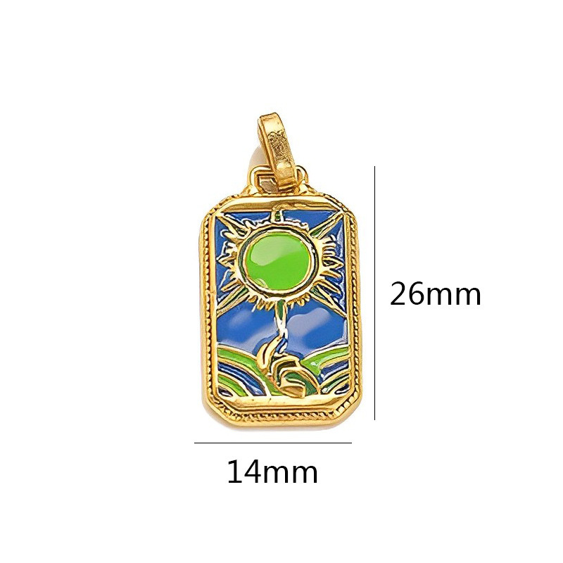 Stainless Steel Tarot Electroplated Necklace Bracelet Small Pendant - Image 10