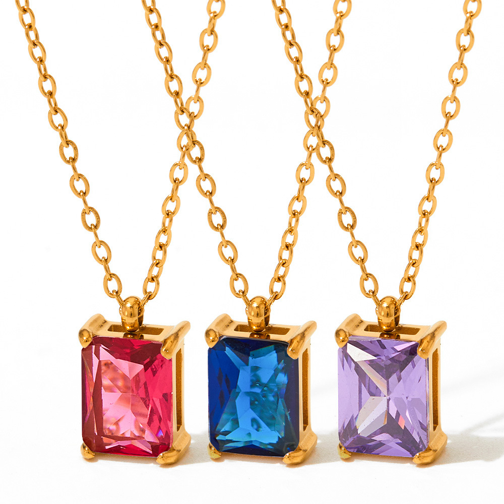 Necklace Stainless Steel Girl Zircon Female - Image 5