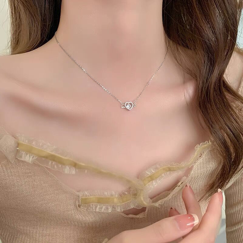 S925 Sterling Silver Angel Heart Necklace For Women - Image 6