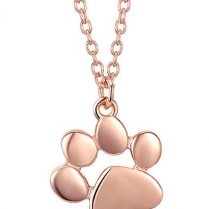 Footprint dog cat paw print foot necklace