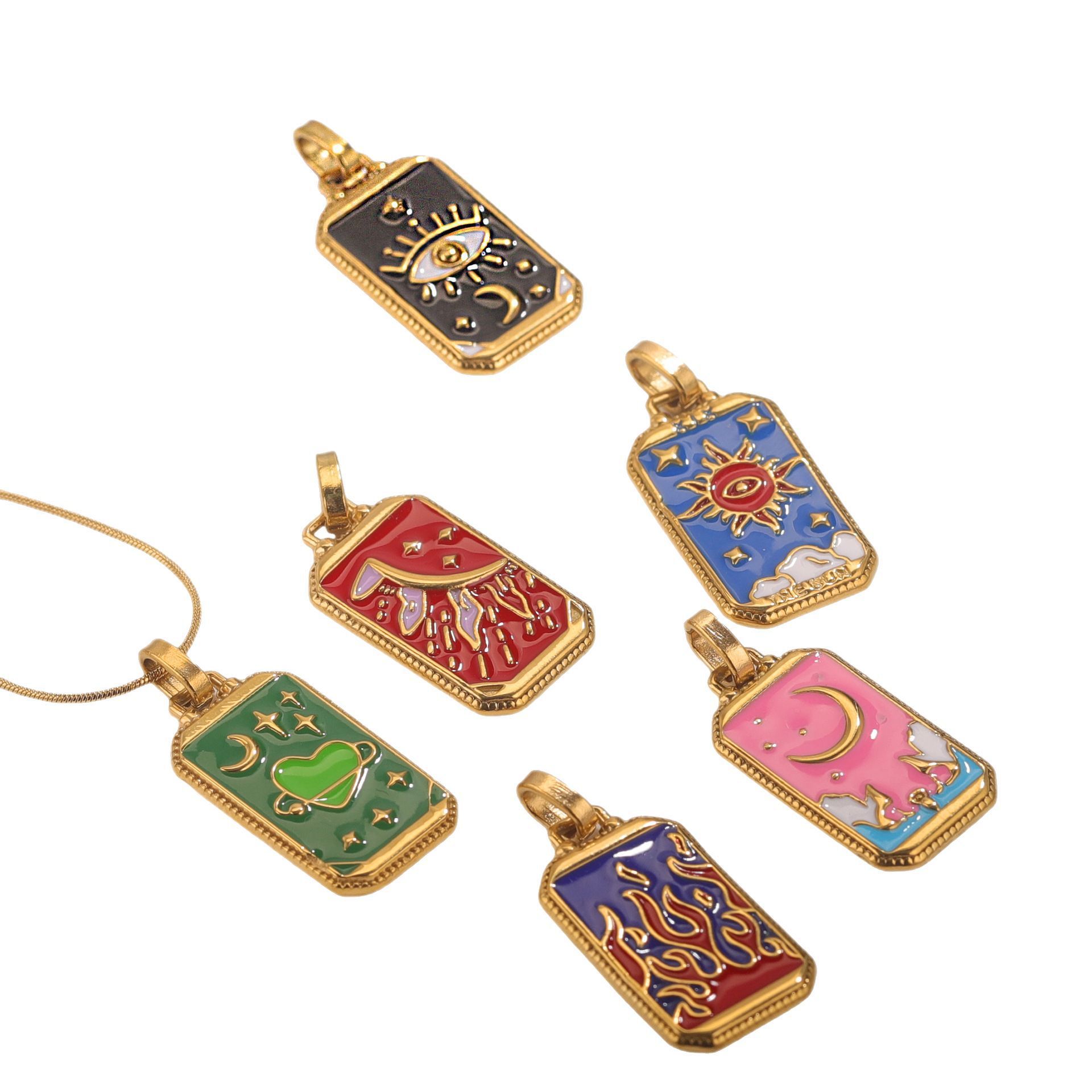 Stainless Steel Tarot Electroplated Necklace Bracelet Small Pendant - Image 4