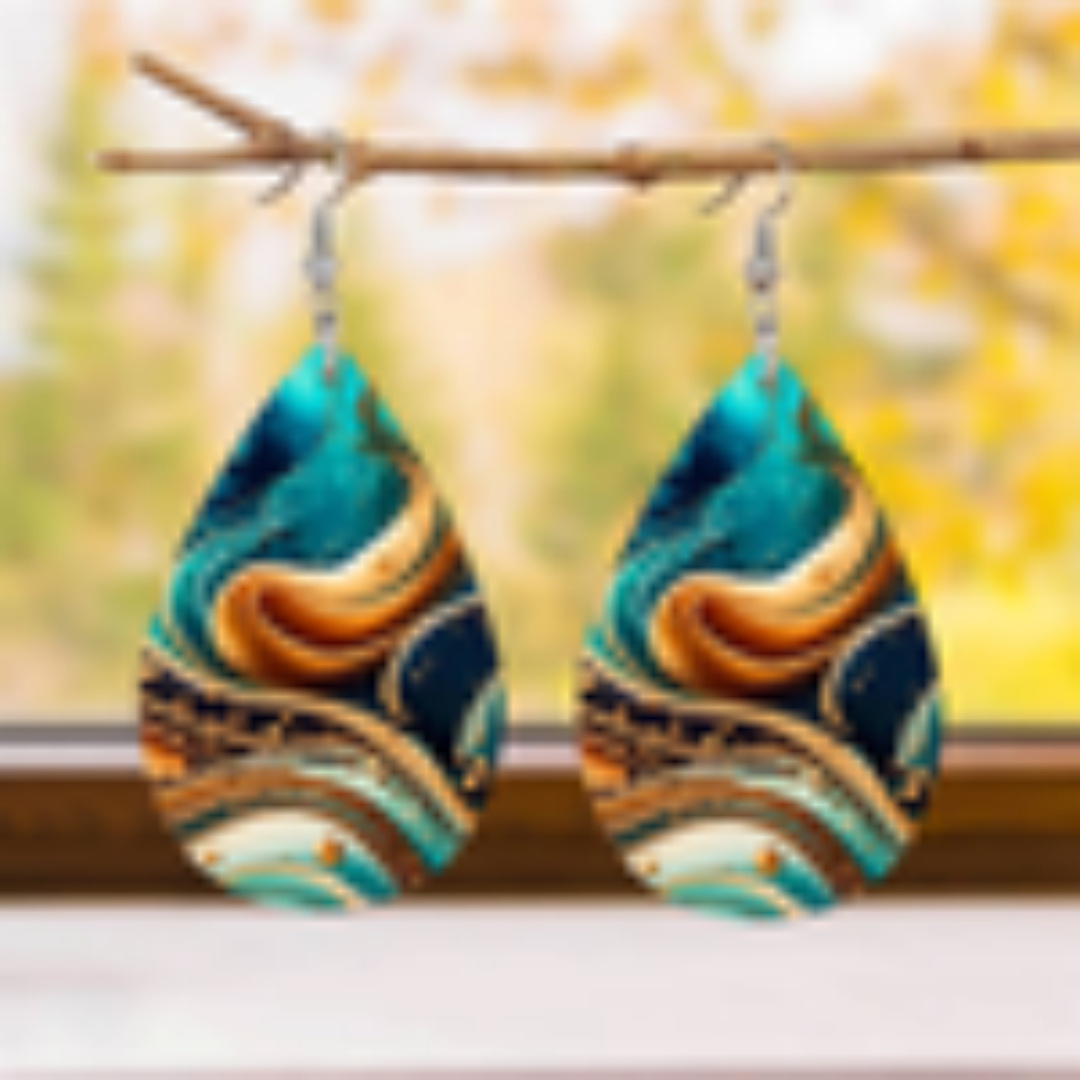 Fashion Colorful Water Ripple Pattern Acrylic Earrings - Image 6