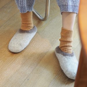 Handmade Wool Felt Indoor Home Silent Anti-slip Slippers