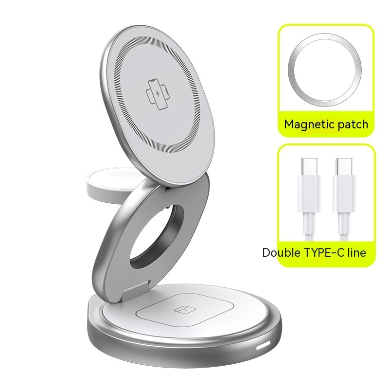 3-in-1 Wireless Charger Magnetic Folding Stand - Image 3