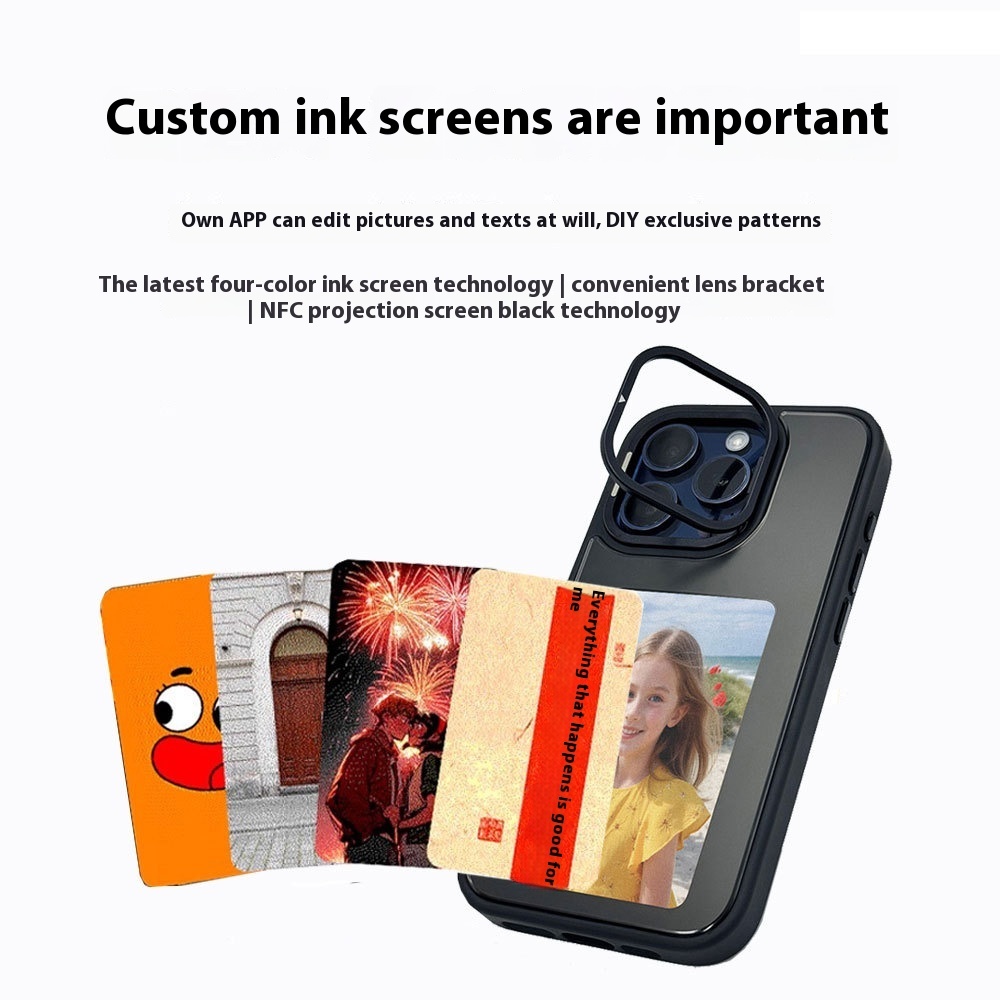 NFC Projection Screen Four-color E-ink Screen Bracket Phone Case - Image 2