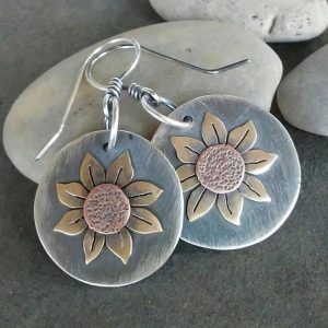 Hand Painting Sunflower Earrings For Women