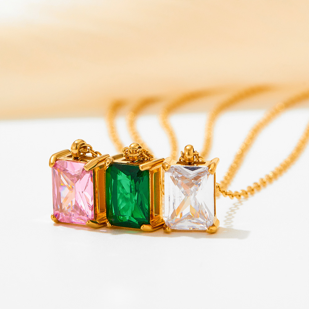 Necklace Stainless Steel Girl Zircon Female - Image 4