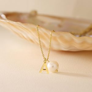 Stainless Steel 26 Letter Double Pendant Necklace