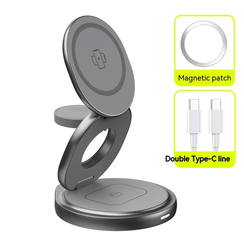 3-in-1 Wireless Charger Magnetic Folding Stand - Image 2