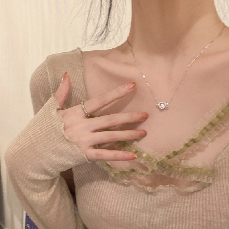 S925 Sterling Silver Angel Heart Necklace For Women - Image 3