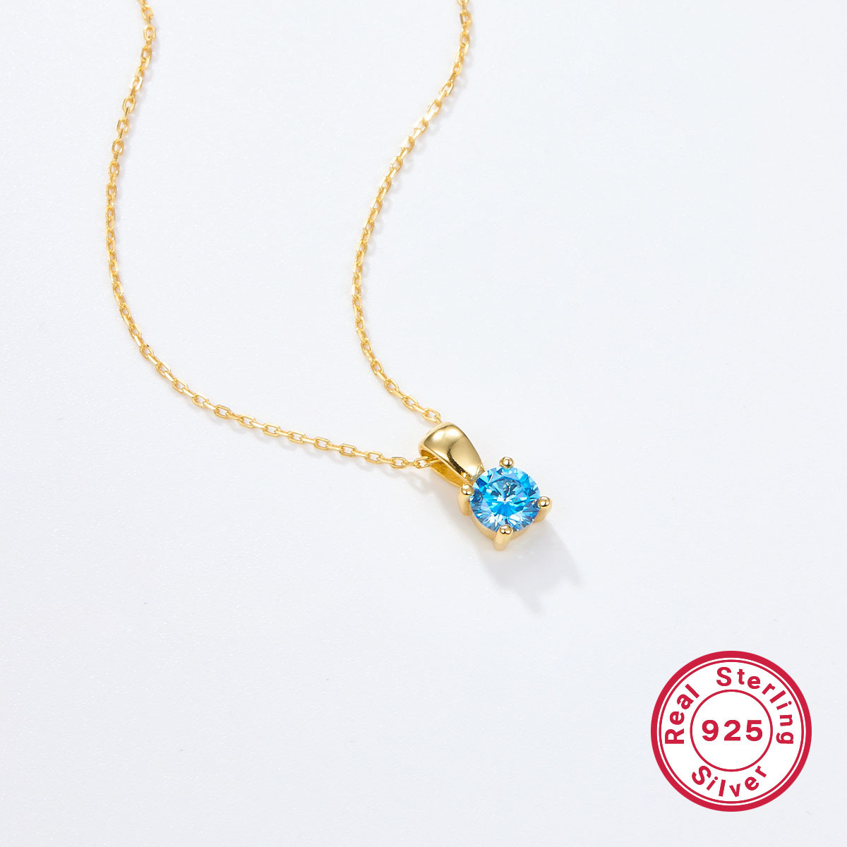 925 Sterling Silver December Birthday Stone Necklace Niche Senior Female - Image 3